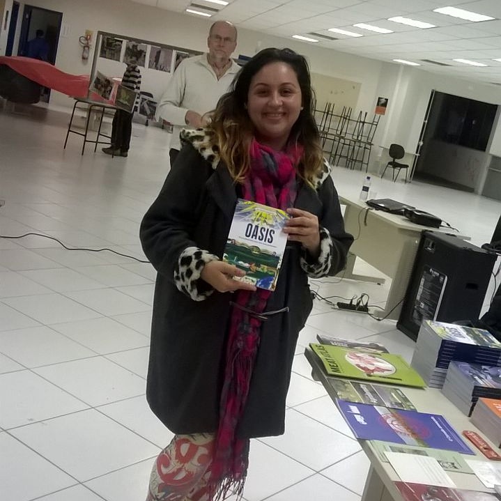 Lançamento do livro na UFPR Litoral -2016, ao fundo o autor.