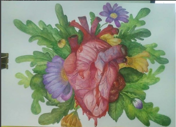 Paixão de Frida. Aquarela-2020