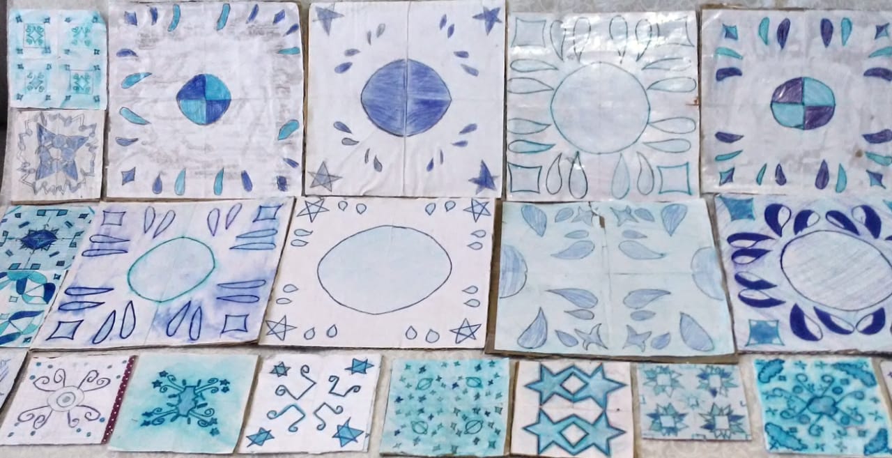 reprodução de azulejo português- alunos dos 6º anos.2021